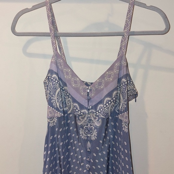 Intermix 100% Silk Isla Scarf Midi Dress Size 2 Blue/Lilac - Picture 9 of 16